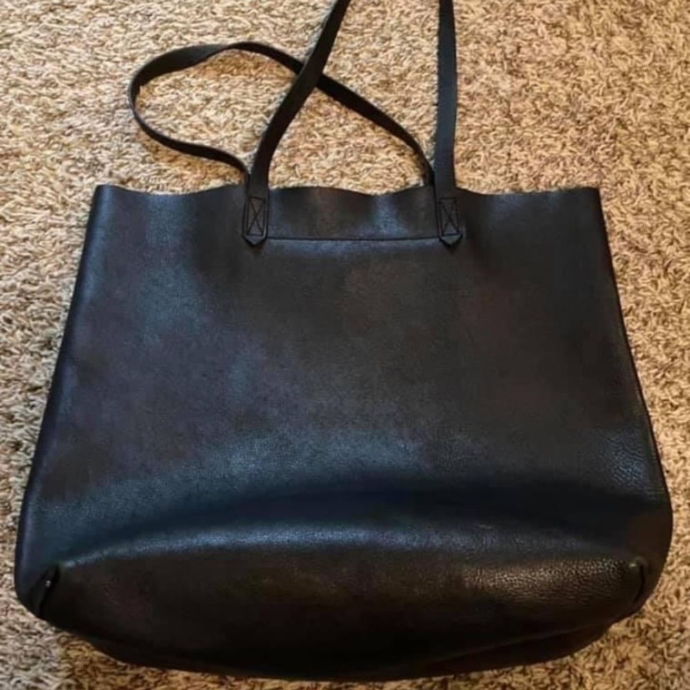 Madewell Black Leather Tote